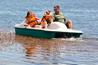Paddleboat with dogs?